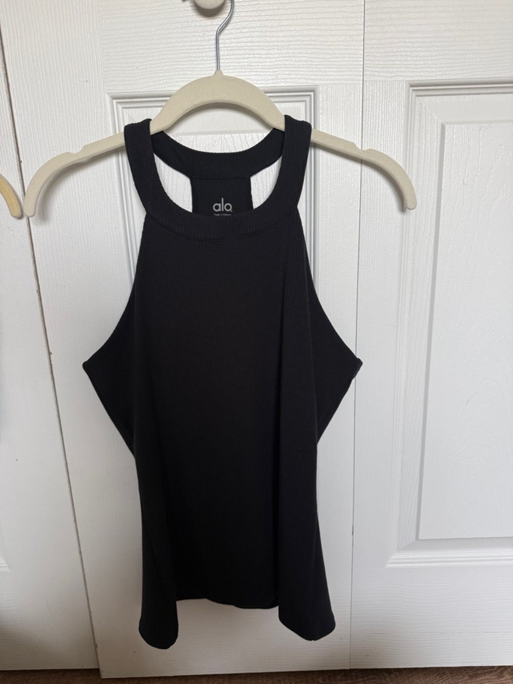 ALO Yoga Black High Neck Ribbed Tank